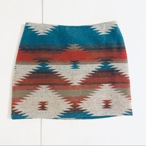 American Eagle Outfitters Wool Aztec Mini Skirt